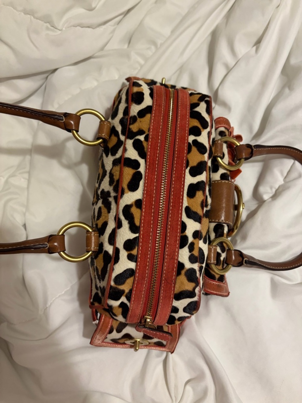 vintage Coach Soho Ocelot Leopard Hair Calf satchel purse - Picture 3 of 5